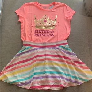 Birthday princes shirt paired with skort
